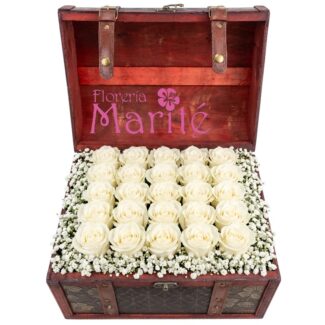 cofre de 25 rosas